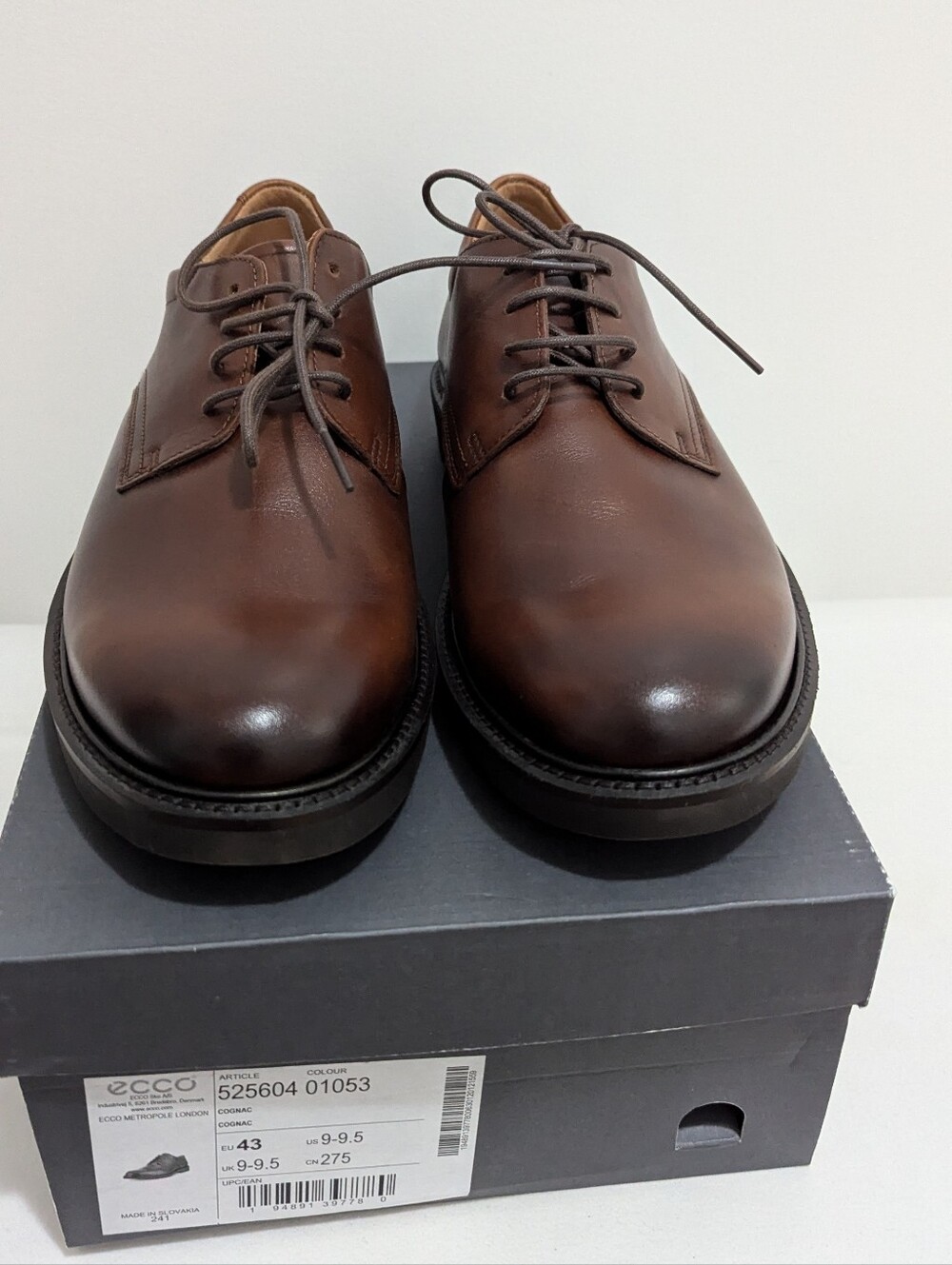 Ecco Men’s Chestnut Brown Leather Derby Shoes